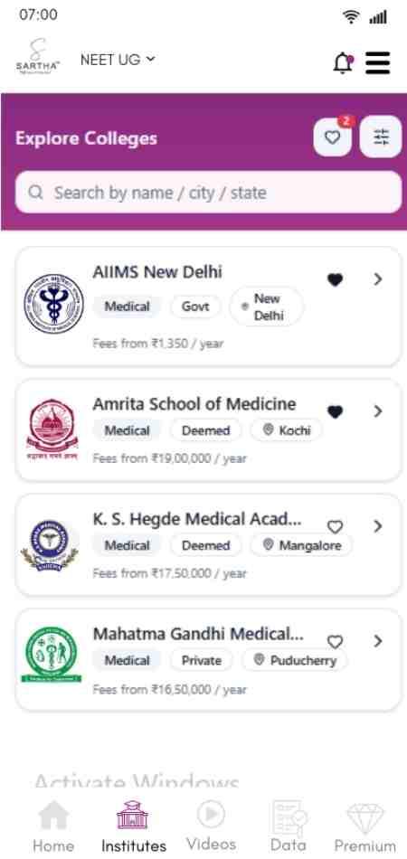 Sartha App Screenshot 1