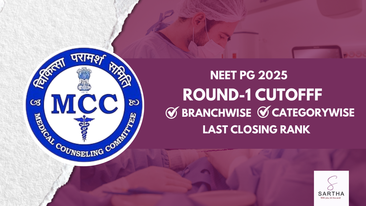 MCC NEET PG 2025 Round-1 Branch Wise & Category Wise CutOffs (Clinical Vs Non Clinical)
