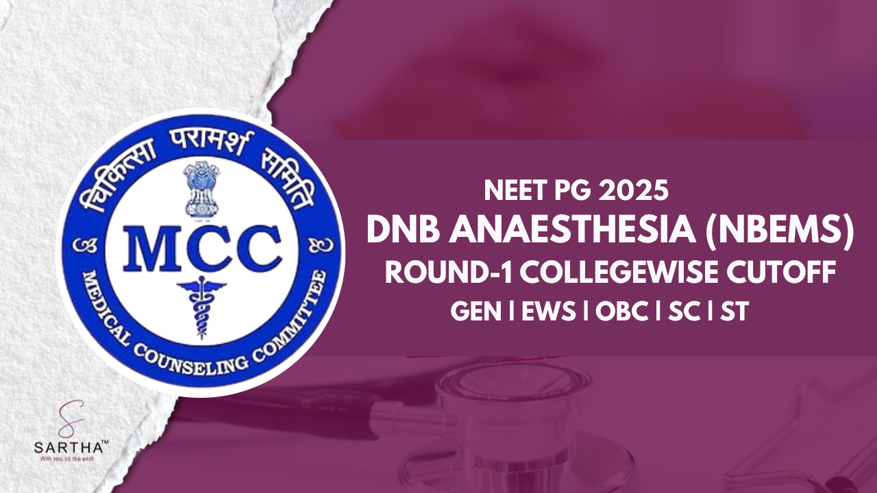 DNB ANAESTHESIA(NBEMS) ROUND-1 COLLEGEWISE CUTOFF | NEET PG 2025 | ALL CATEGORIES