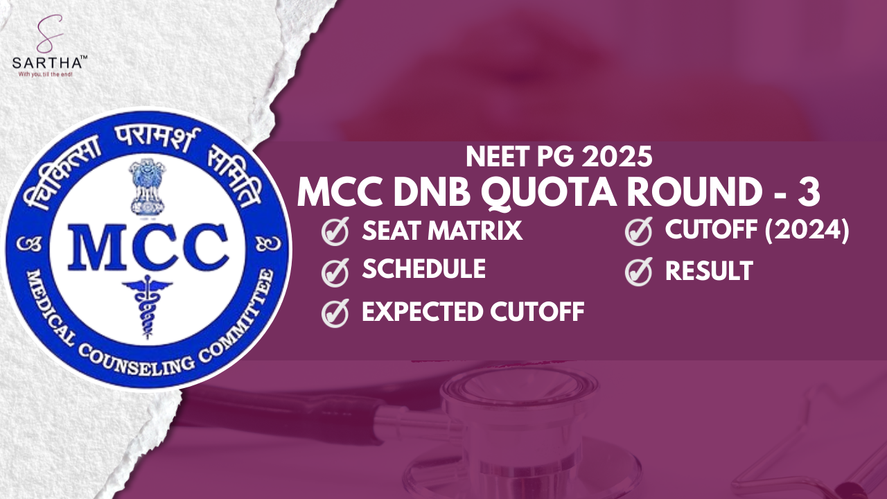 MCC NEET PG DNB Quota Round 3 2025 Schedule, Seat Matrix, Result, Expected Cutoff 