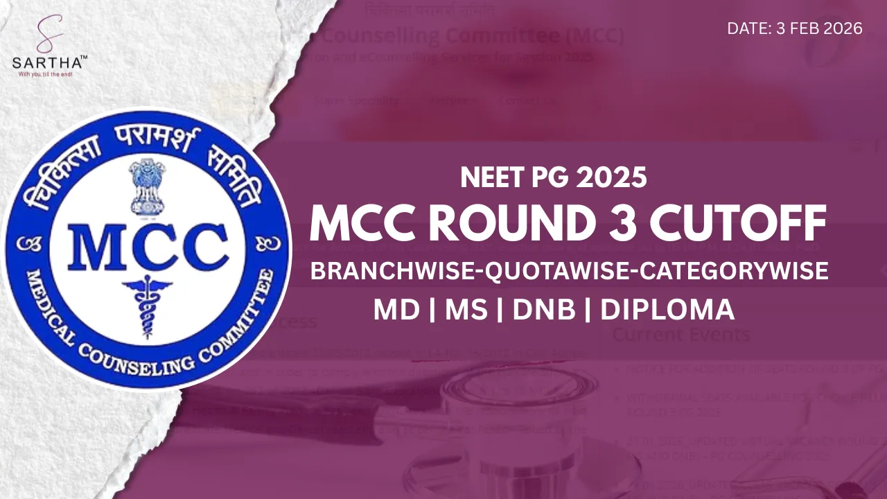 MCC ROUND 3 CUTOFF (NEET PG 2025) : BRANCHWISE-QUOTAWISE-CATEGORYWISE