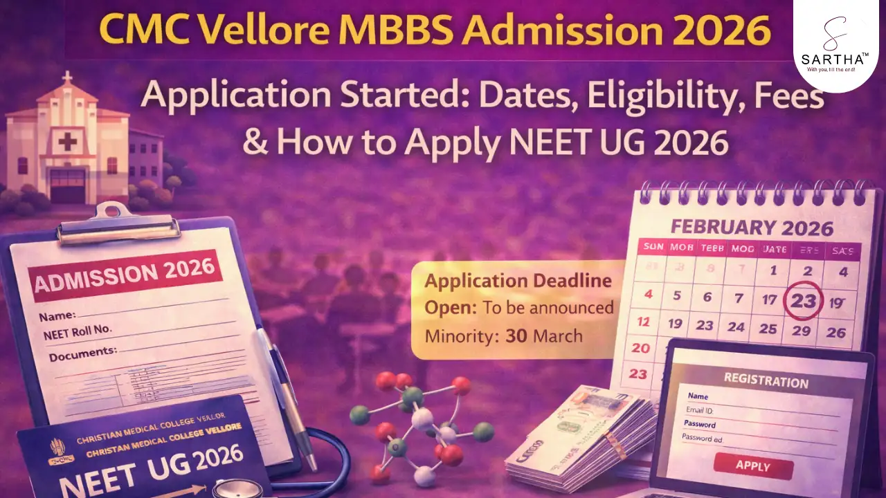 CMC Vellore MBBS Admission 2026 Begins:Schedule, Application Form, Dates, Eligibility, Fees & Application Process