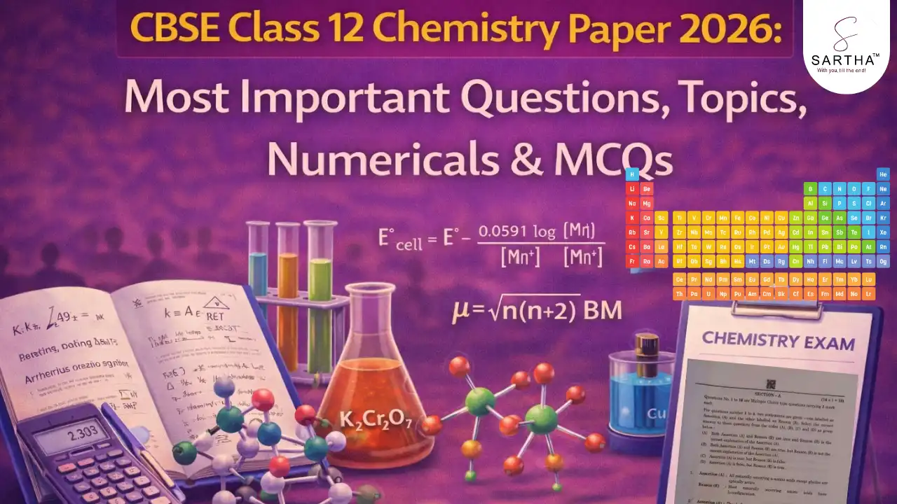 CBSE Class 12 Chemistry Paper 2026: Most Important Questions, Topics, Numericals & MCQs